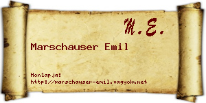 Marschauser Emil névjegykártya